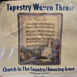 Amazing Grace Sheet Music Inspirational Throw Blanket 50"x60" NWT